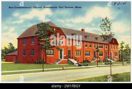 Non-Commissioned Officers' Apartments, Fort Devens, Mass. , Apartments, Military facilities, Tichnor Brothers Collection, postcards of the United States Stock Photo