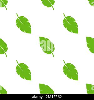 Green leaf pattern vector seamless background organic flat design nature leaf Stock Vector