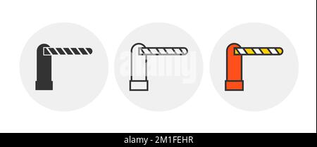 Toll security parking car barrier. Checkpoint gate border logoaccess. Toll checkpoint. Stock Vector