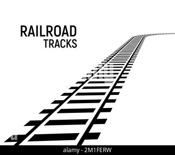 Railway train track vector route. Rail pattern curve railroad path icon. Stock Vector