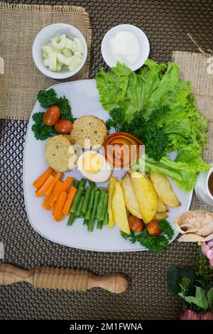 Indonesian Galantine food  is a traditional Javanese dish that has European influences consisting of meat and vegetables closeup in the plate Stock Photo