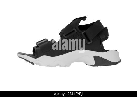 Black and white modern sandal shoes from side Stock Photo