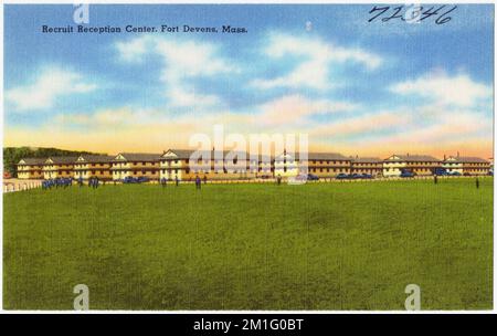 Recruit Reception Center, Fort Devens, Mass. , Military facilities, Tichnor Brothers Collection, postcards of the United States Stock Photo