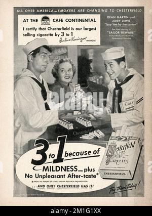 Chesterfield cigarettes, Liggett & Myers Tobacco Company, advert in a  magazine 1932. Everybody enjoys a milder cigarette Stock Photo