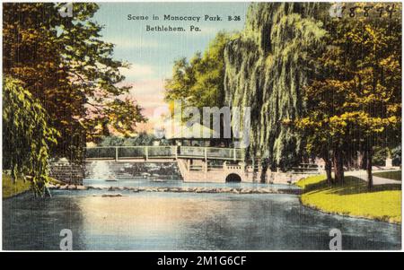 Scene in Monocacy Park, Bethlehem, Pa. , Parks, Tichnor Brothers Collection, postcards of the United States Stock Photo