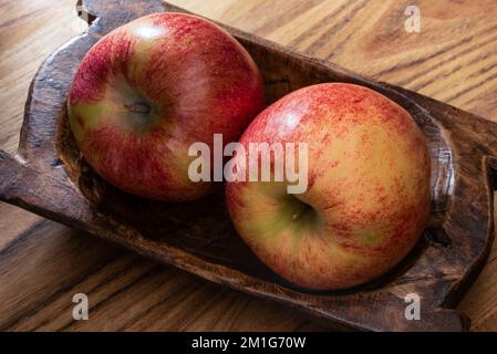 Envy Apples in a Wood Bowl Stock Photo