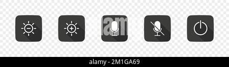 Mobile or computer control icons. Flat style icons set. Vector illustration Stock Vector