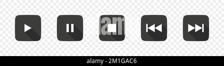 Media player control icons. Control icons flat style. Vector illustration Stock Vector