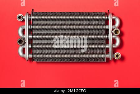 Aluminum heating radiator close-up isolated on white background Stock ...