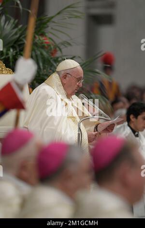 Vatican, Vatican. 12th Dec, 2022. Italy, Rome, Vatican, 2022/12/12 .Pope Francis holds mass for Our Lady of Guadalupe at St. Peter's basilica in The Vatican Photograph by Vatican Mediia/Catholic Press Photos . RESTRICTED TO EDITORIAL USE - NO MARKETING - NO ADVERTISING CAMPAIGNS. Credit: Independent Photo Agency/Alamy Live News Stock Photo