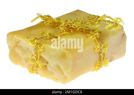 handmade sheep's milk soap isolated on white background Stock Photo