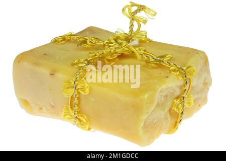 handmade sheep's milk soap isolated on white background Stock Photo