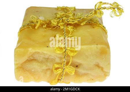 handmade sheep's milk soap isolated on white background Stock Photo