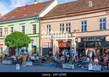 Trnava (Tyrnau): restaurant in Old Town in , , Slovakia Stock Photo