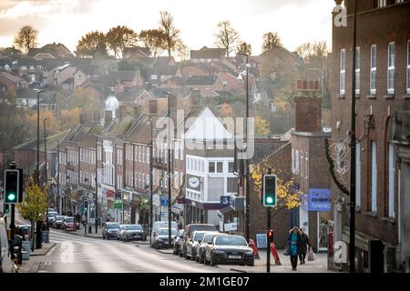 Uckfield, December 1st 2022: The High Street in the town centre Stock Photo