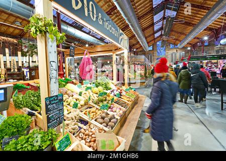 The covered market of Colmar (Le Marché Couvert de Colmar)  Colmar, France - December 2022 Stock Photo