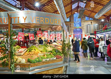 The covered market of Colmar (Le Marché Couvert de Colmar)  Colmar, France - December 2022 Stock Photo