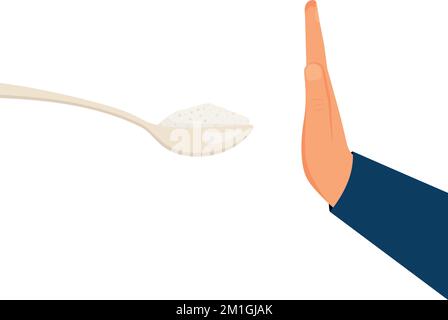 Sugar free. No sugar sign. An Illustration of Forbidden or Prohibition Sign on Different Types of Sweet Food Eps10 Stock Vector