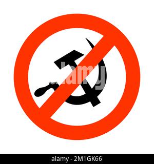 Decommunization sign, collapse of the Soviet Union. Vector illustration Stock Vector