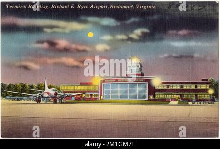 Terminal building, Richard E. Byrd Airport, Richmond, Virginia. , Airports, Tichnor Brothers Collection, postcards of the United States Stock Photo