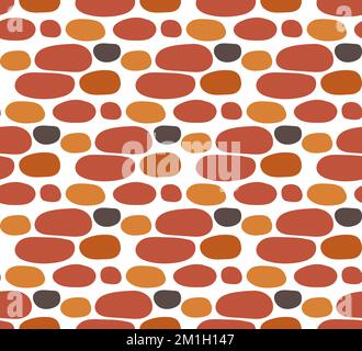 Cartoon bricks, old house masonry, seamless vector pattern Stock Vector