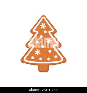 Christmas tree shaped gingerbread cookie  Stock Vector