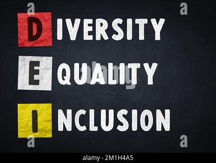 Diversity Equality and Inclusion - chalkboard concept Stock Photo
