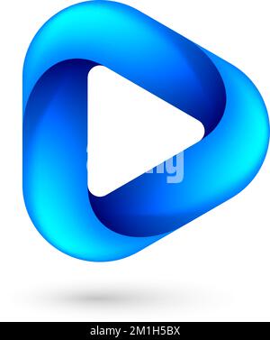 Media Play Icon for Technology Design with Blue Style Concept. Template Digital Logo Company with Player Concept. Movie Icon for Business, Play icon w Stock Vector