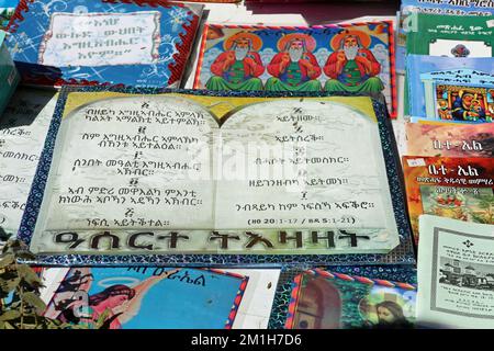 Christian goods for sale at the annual Nigdet Feast Day in Asmara Stock Photo
