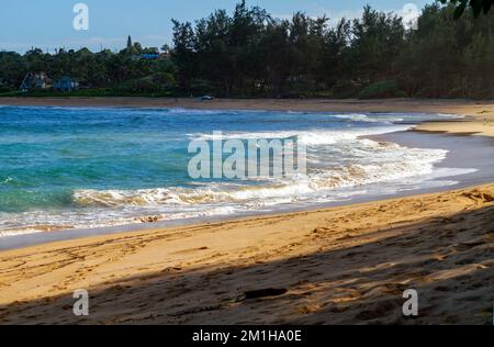 Beach landscape at Anahola Beach Park located in Kauai, Hawaii, USA. Stock Photo