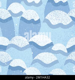 Winter Cold Mountain Seamless Patterns Stock Vector