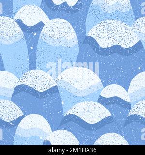 Winter Mountains Seamless Pattern Stock Vector