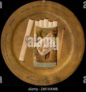 straight tobacco cigarettes Extra fine Straight Cut cigarette selected from primer. meld golden leaf. ,  Cigarettes, Matches, 19th Century American Trade Cards Stock Photo