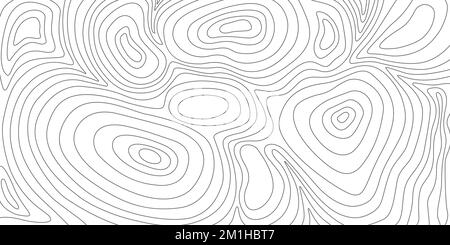 Topographic map sketch. Hand drawn landscape contour of relief. Graphic terrain on white background. Vector outline illustration. Stock Vector