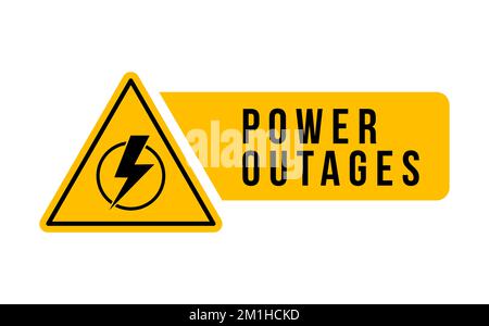 Power outage vector blackout failure electric warning logo symbol background. Power outage attention caution banner. Stock Vector