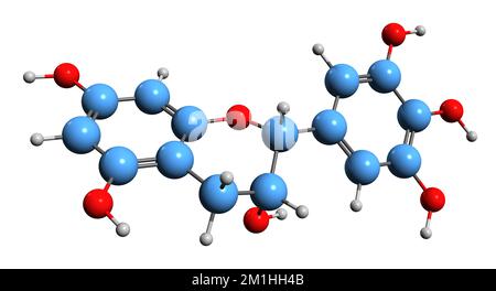 3D image of Gallocatechin skeletal formula - molecular chemical ...