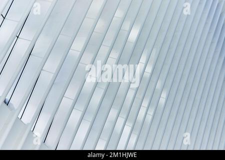 Clean abstract white rib pole architecture at angle with soft light Stock Photo