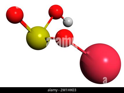 3D image of Sodium sulfite skeletal formula - molecular chemical ...