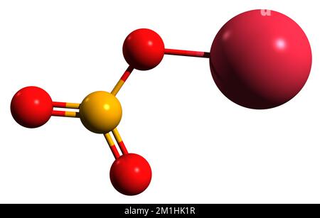 3D image of Sodium nitrate skeletal formula - molecular chemical structure of alkali metal nitrate salt  Soda niter isolated on white background Stock Photo