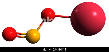 3D image of Sodium nitrite skeletal formula - molecular chemical structure of  inorganic compound isolated on white background Stock Photo