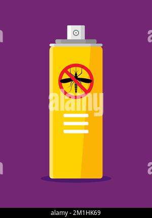 Mosquito insect reppelent bottle icon. Bug and mosquito reppelent spray aerosol prevention Stock Vector