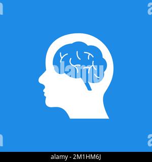 Artificial intelligence logo icon digital face. Artificial software human head brain technology Stock Vector