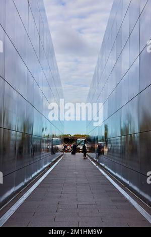 Ground Zero 9 11 memorial in New Jersey looking at city Stock Photo