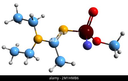 3D image of Novichok А-232 skeletal formula - molecular chemical structure of nerve agent isolated on white background Stock Photo