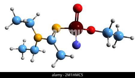 3D image of Novichok А-234 skeletal formula - molecular chemical structure of nerve agent isolated on white background Stock Photo