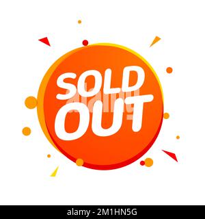 Sold out banner tag, Soldout sign isolated label for real estate or promotion business Stock Vector