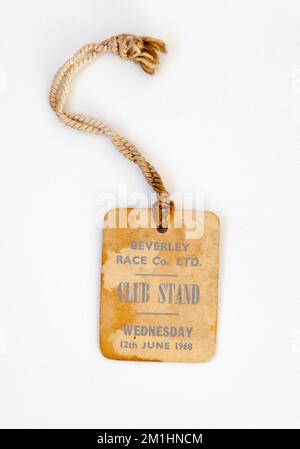 1960s Beverley racecourse entry tag Stock Photo