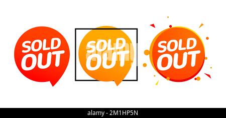 Sold out banner tag, Soldout sign isolated label for real estate or promotion business Stock Vector