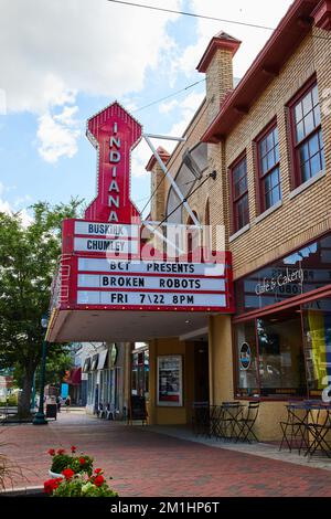 Beautiful red Indiana sign for Buskirk-Chumley Theater in Bloomington Stock Photo