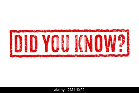 Did you know stamp fact. Interesting vector stamp sign question did you know Stock Vector